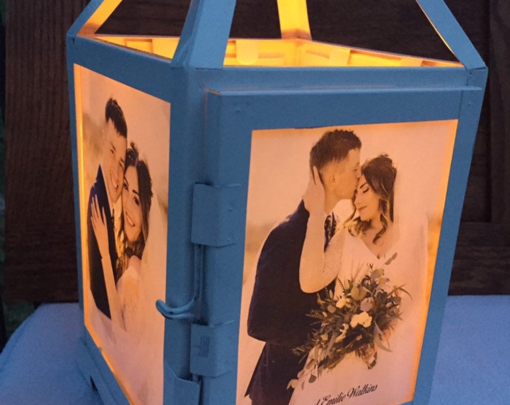 Custom Picture Lantern, Memorial Lantern, Wedding Gift